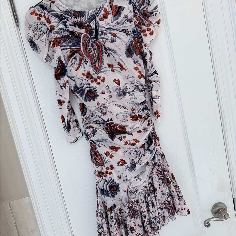 Diane Von Furstenberg Multicolor Floral Long Sleeve Dress